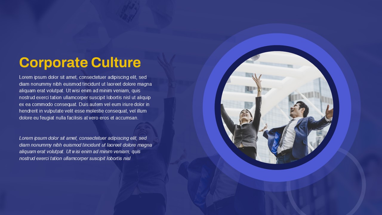 Gold and Blue Corporate Culture Presentation Slide Template
