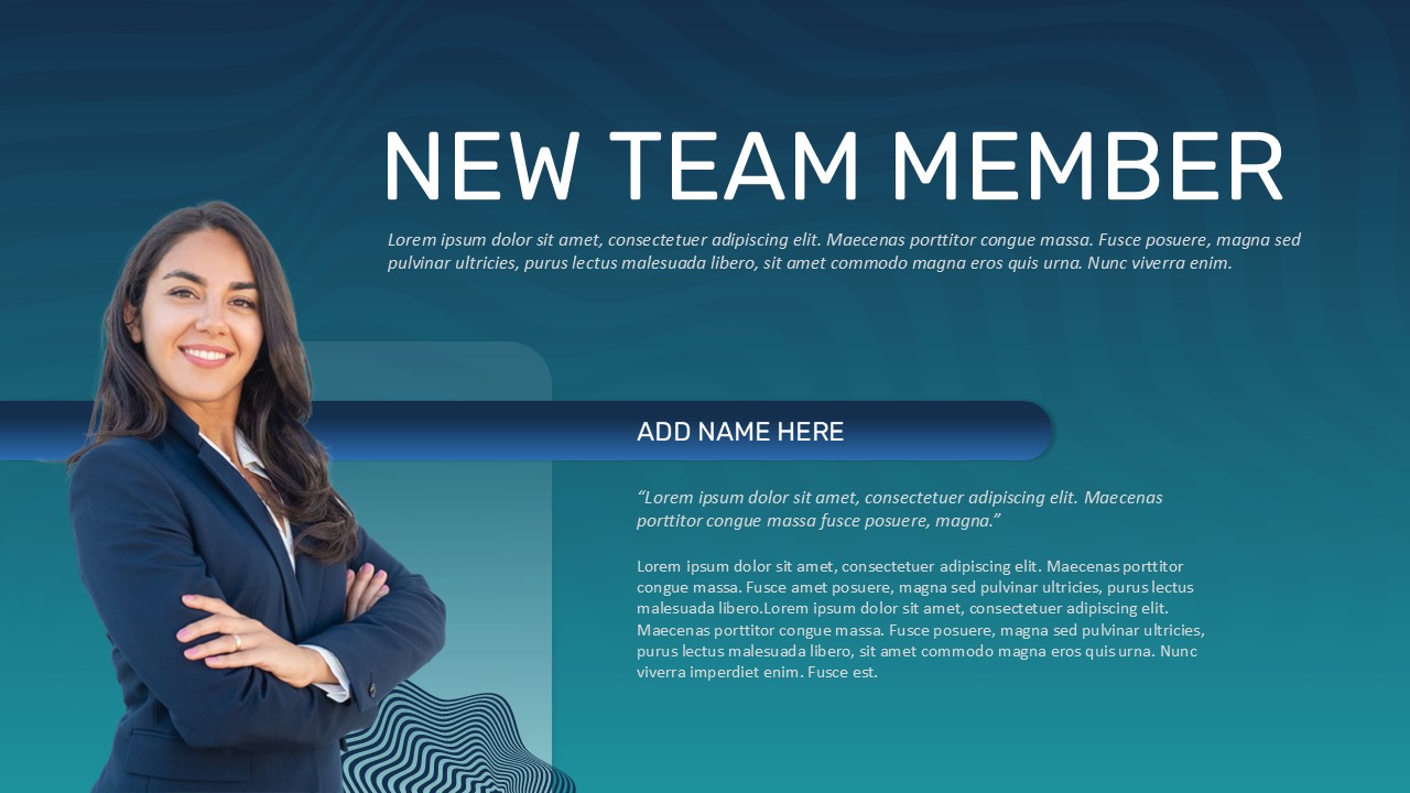 New Team Member Presentation PowerPoint and Google Slides Template