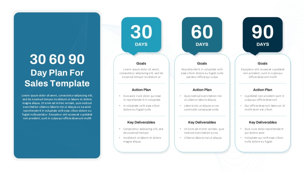 Three Phases 30 60 90 Day Sales Plan PowerPoint and Google Slides Template