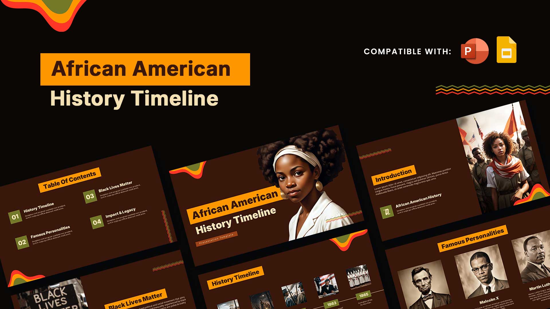 African American History Timeline PowerPoint Presentation Templates Featured Image