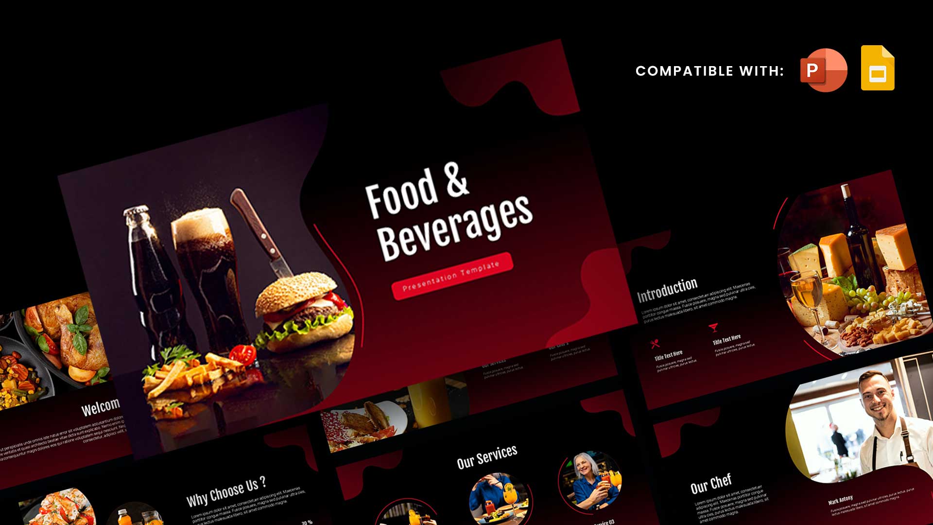 Free Food and Beverages PowerPoint Presentation Templates Featured Image