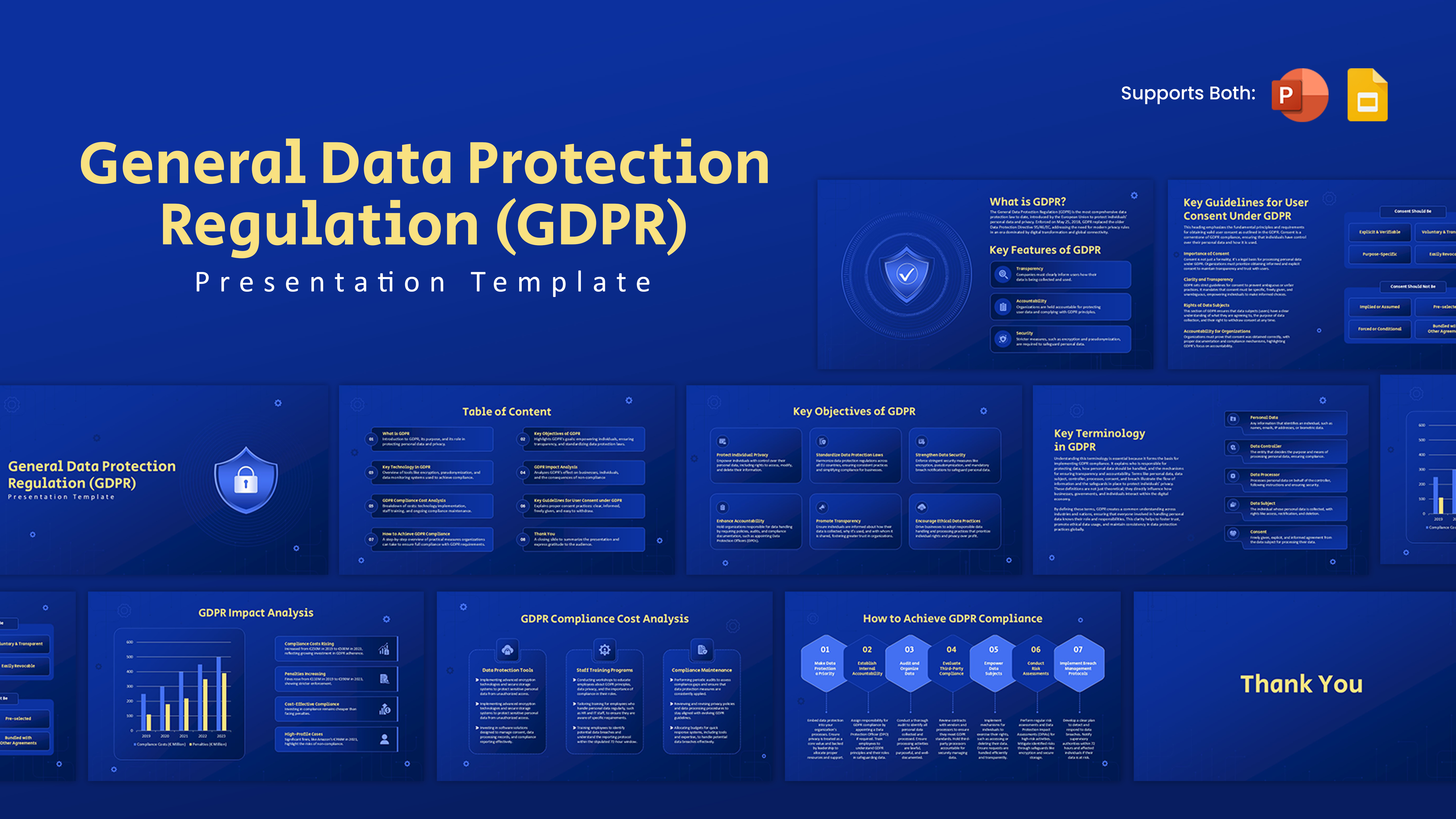 General Data Protection Regulation (GDPR) PowerPoint Slides Templates Featured Image