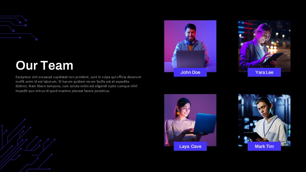Indian Technology Company Profile Our Team PowerPoint Templates