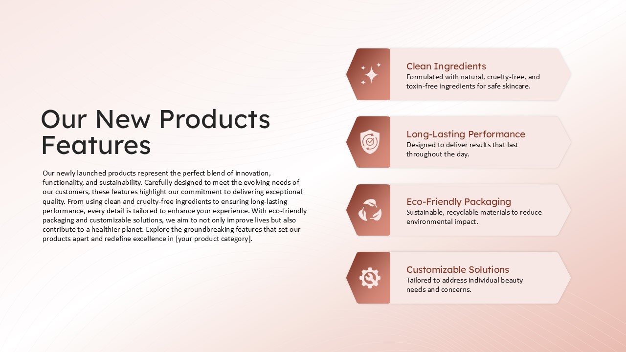 New Products Feature Presentation PowerPoint and Google Slides Template