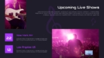 Upcoming Live Show Slide From Music Band PowerPoint Presentation Templates