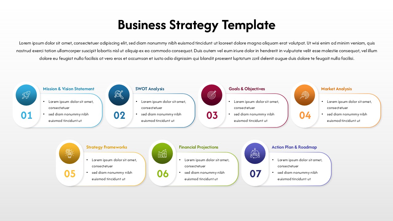 Step by Step Business Strategy PPT Template