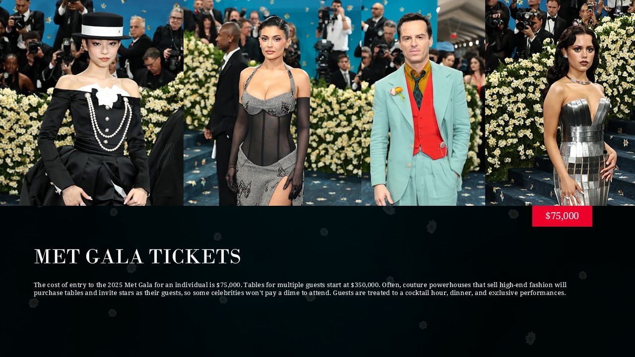 Free Met Gala 2025 Tickets PowerPoint Template