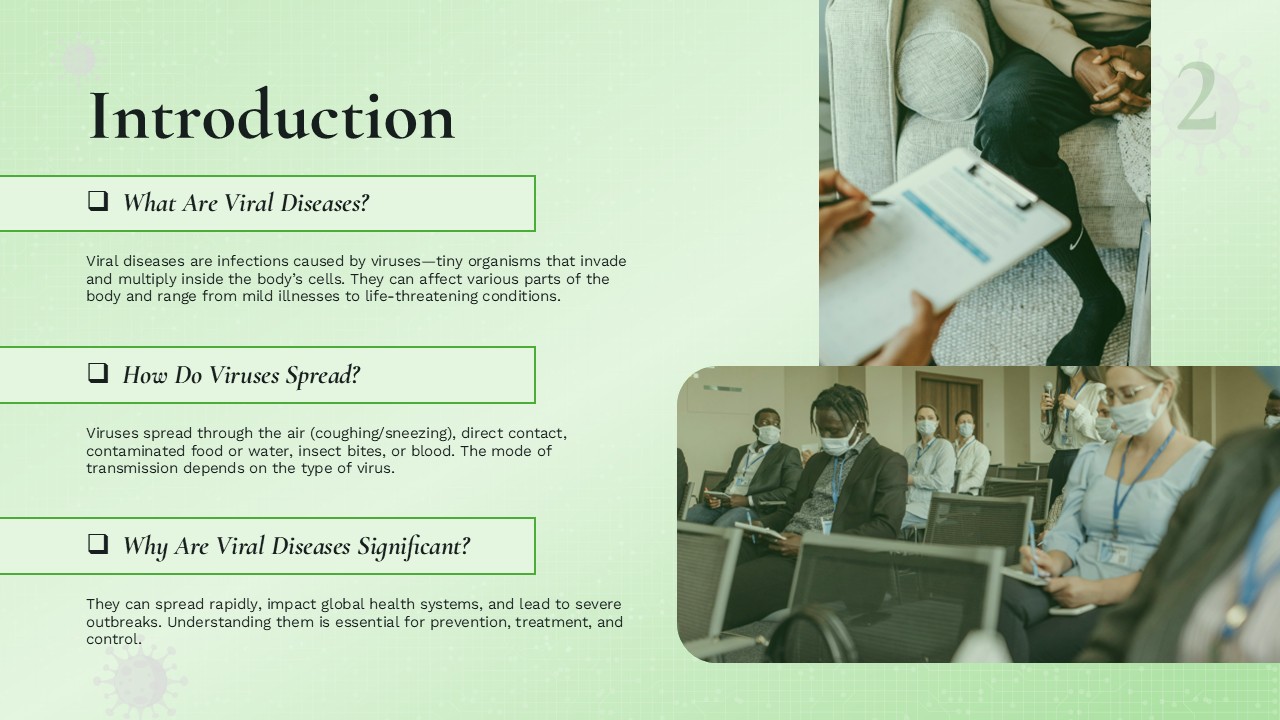 Introduction Slide From Viral Diseases and Treatments Medical Presentation Templates
