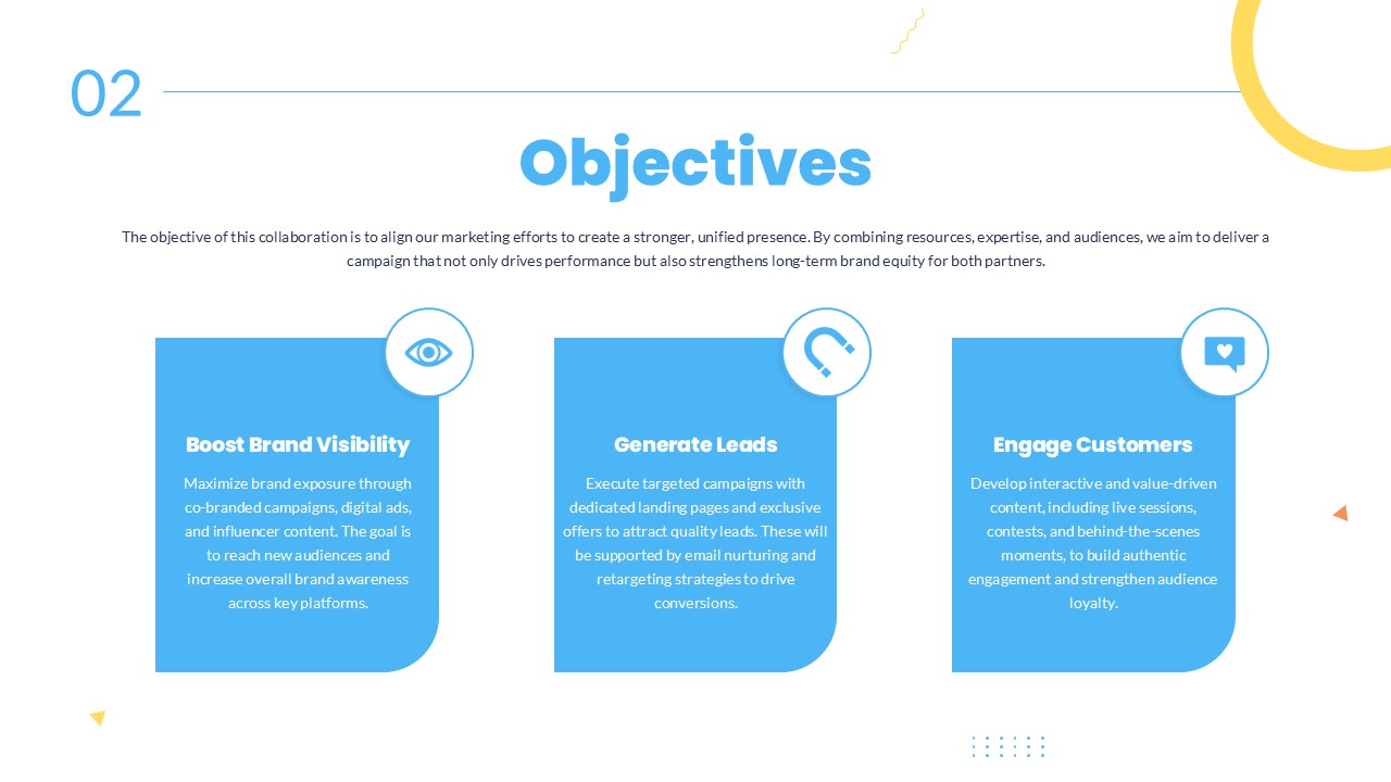 Objective Slide From Collaborative Marketing Plan PowerPoint Presentation Templates