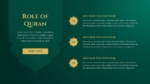 Role of Quran Slide from Islamic Education PowerPoint and Google Slides Templates