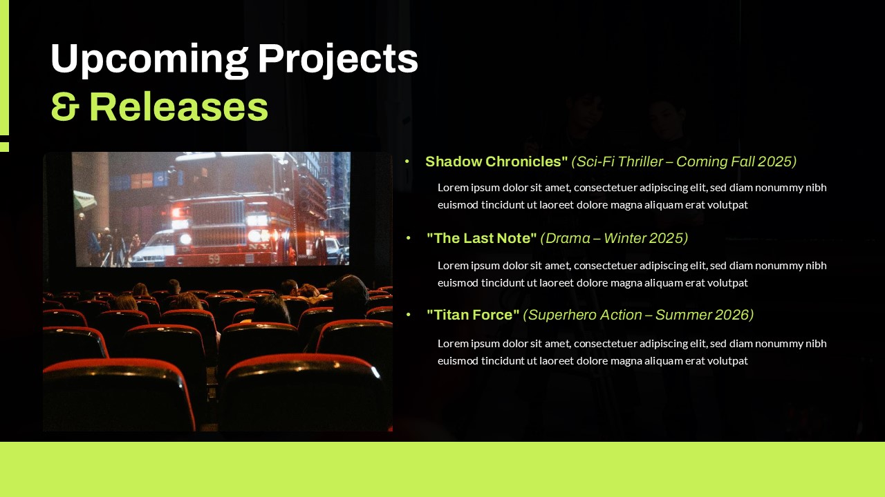 Upcoming Projects and Releases PowerPoint Presentation Template