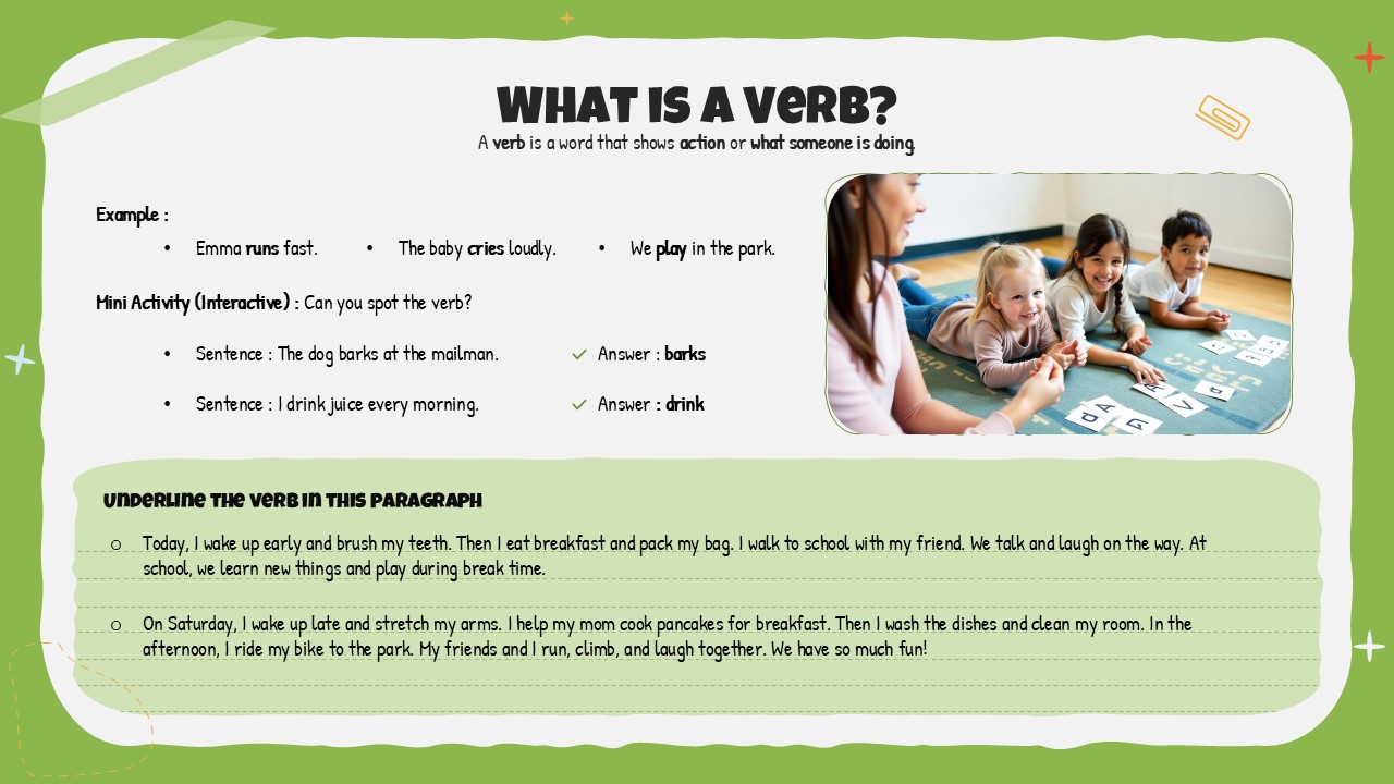 What is a Verb Slide From English Grammar PowerPoint Templates