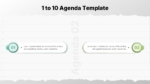 Agenda slide showing items 01 and 02 with description boxes