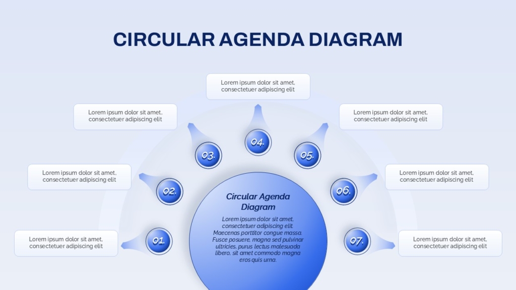 Circular Agenda Slide PowerPoint Template