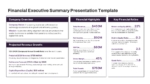Financial Executive Summary PowerPoint template showcasing company vision, financial highlights, and key financial ratios