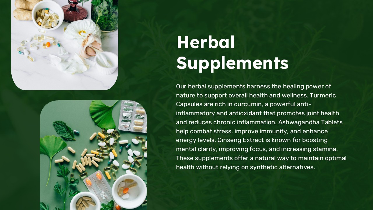Free Herbal Supplements PowerPoint Templates