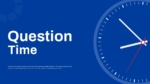 PowerPoint slide with 'Question Time' text and clock graphic on a blue background