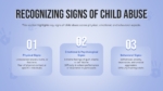 Identifying physical, emotional, and behavioral signs of child abuse for prevention and awareness.