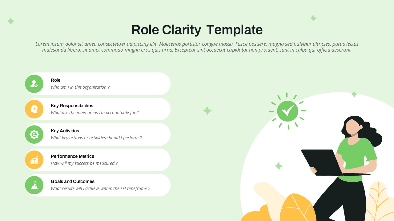 Role Clarity PowerPoint Template for Defining Responsibilities