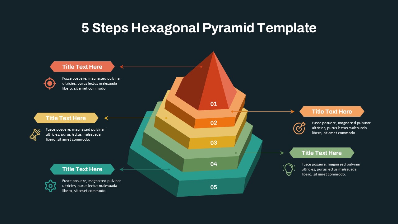 5-Step Hexagonal Pyramid for PowerPoint and Google Slides