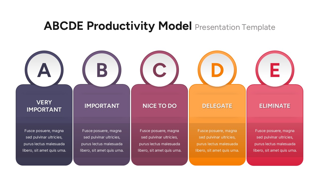 ABCDE Productivity Prioritization Slide for PowerPoint & Google Slides