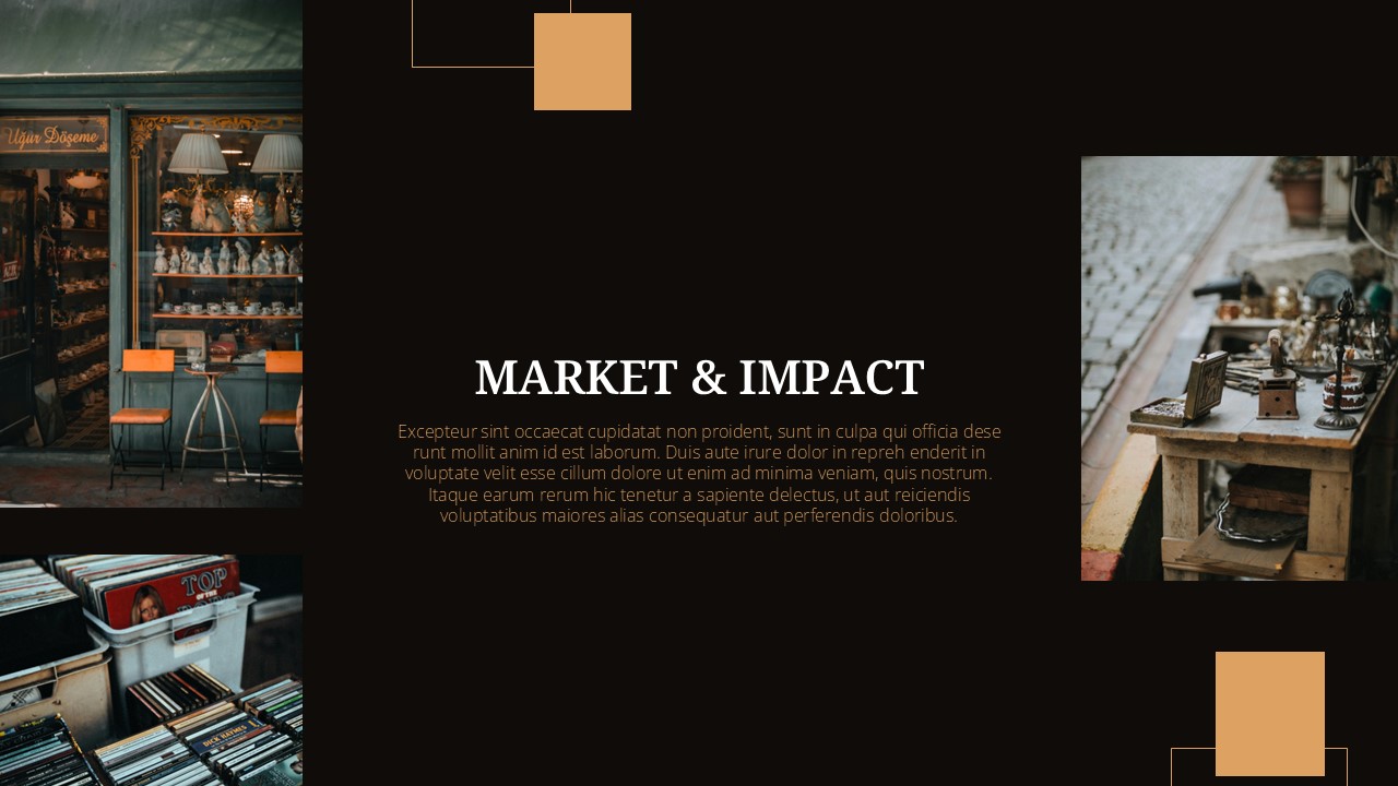 Antique Business Profile Market and Impact Presentation Templates for PowerPoint & Google Slides