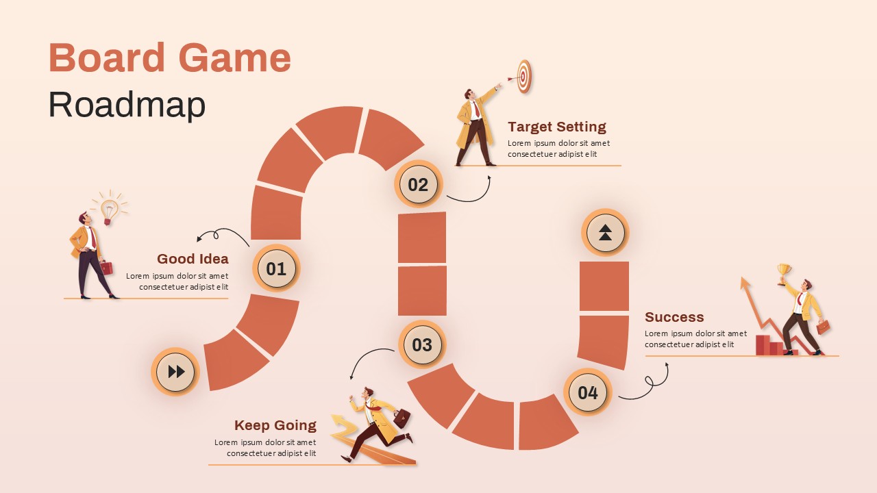 Board Game Roadmap Journey Slide for PowerPoint & Google Slides