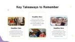 Key Takeaways to Remember slide with three images of children in classrooms, each with headline placeholders for educational content