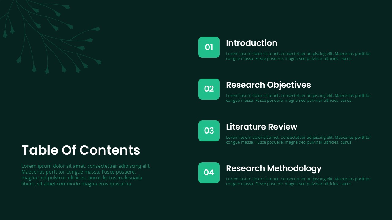 Free Table of Content PowerPoint Template
