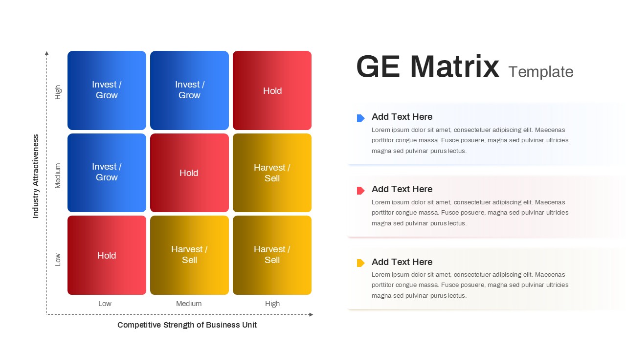 GE Nine-Box Portfolio Matrix Diagram for PowerPoint & Google Slides