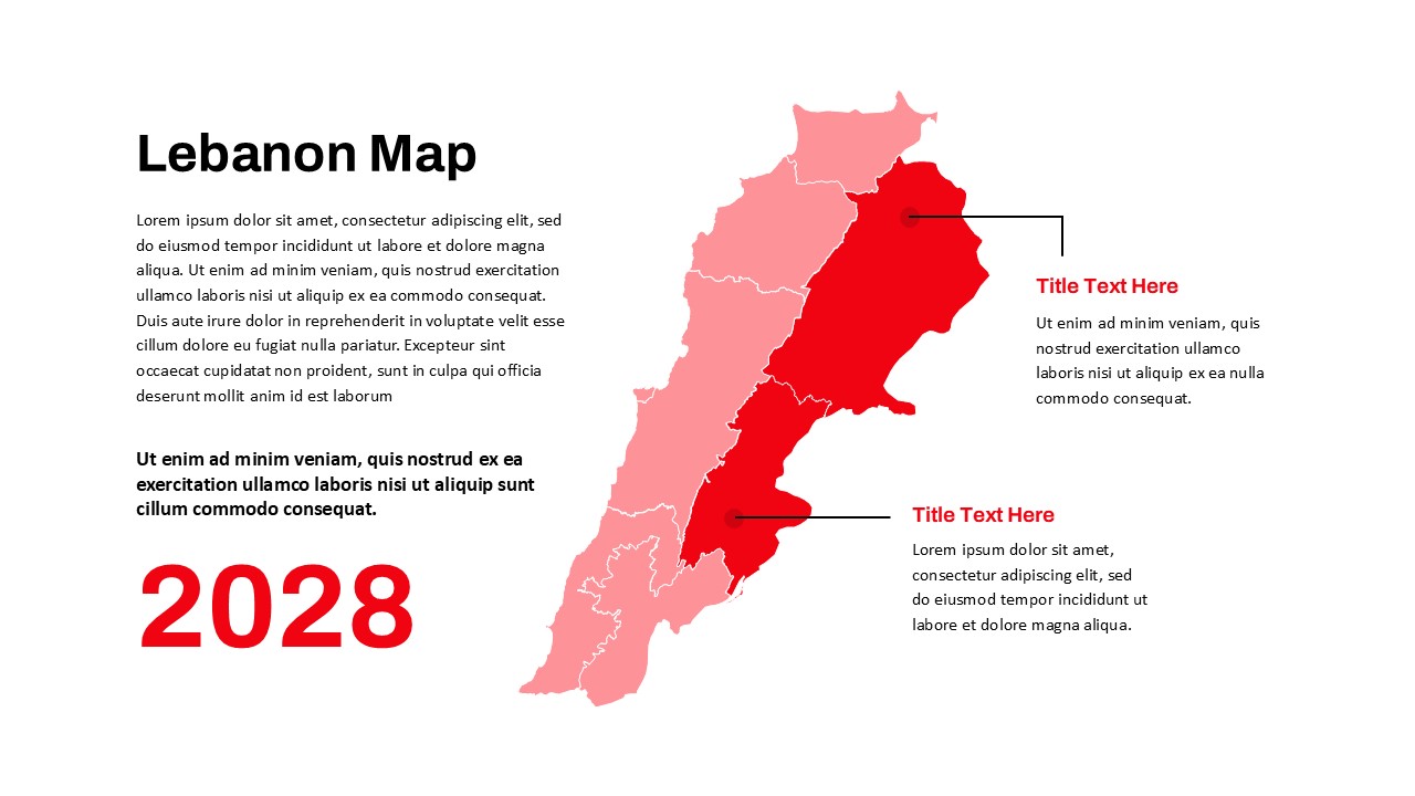 Lebanon Country Map Slide for PowerPoint & Google Slides