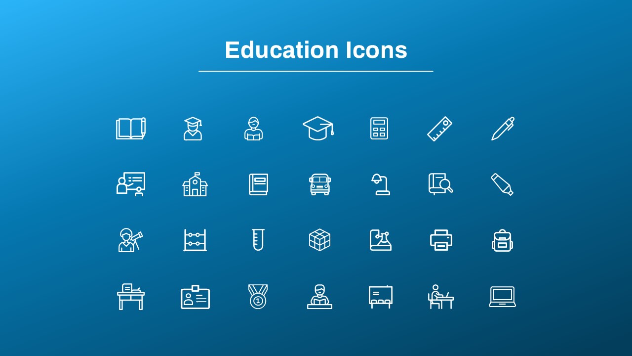 Minimal Education Icon Pack Slide for PowerPoint & Google Slides