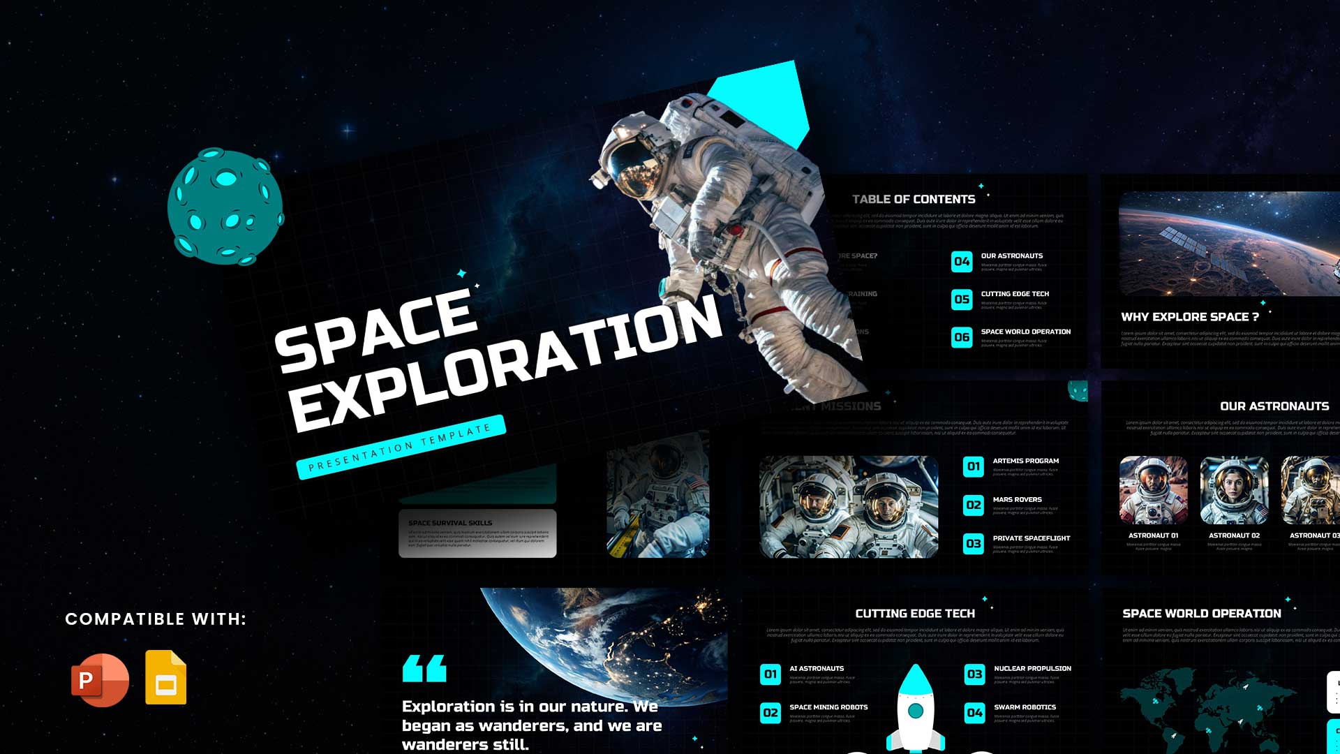 Space Exploration Templates for PowerPoint & Google Slides Featured Image