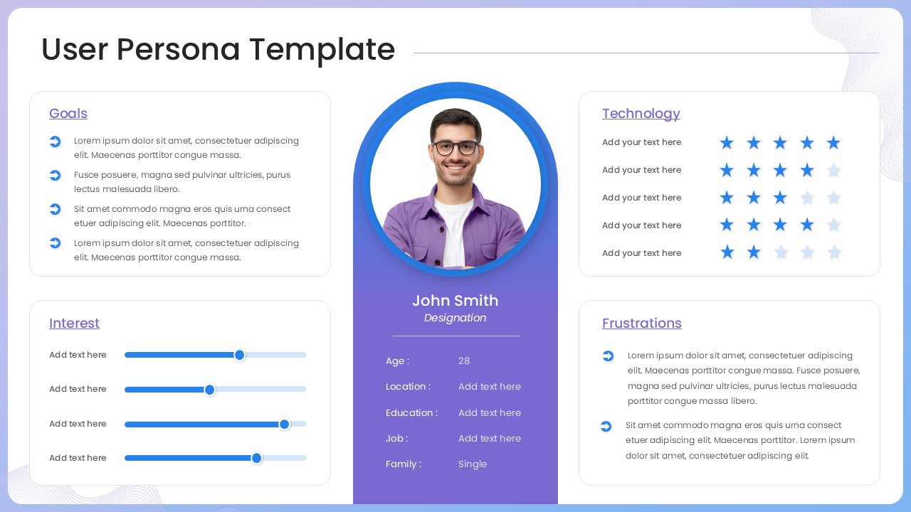 User Persona Profile Slide for PowerPoint & Google Slides