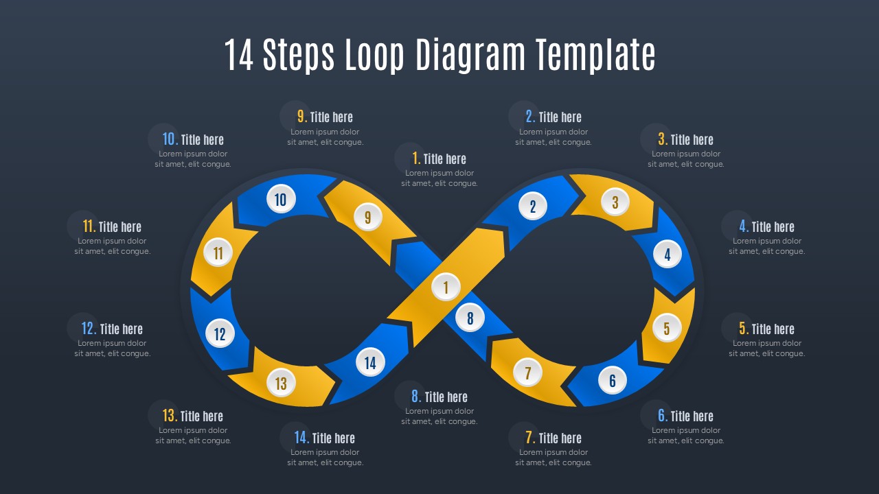 14 Steps Loop Diagram Template for PowerPoint and Google Slides