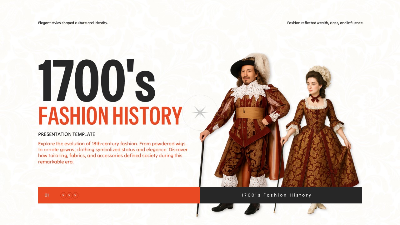 1700’s Fashion History Template for Google Slides PowerPoint