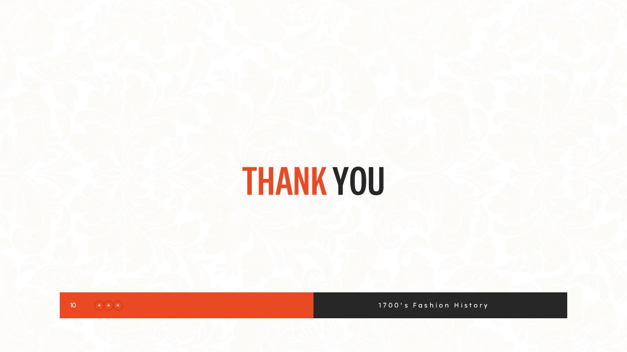 1700’s Fashion History Thank You PowerPoint Google Slides