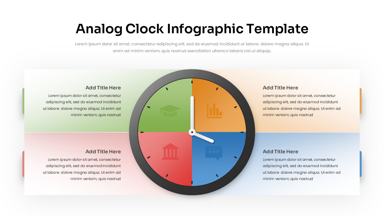 Analog Clock Infographic Template for PowerPoint and Google Slides
