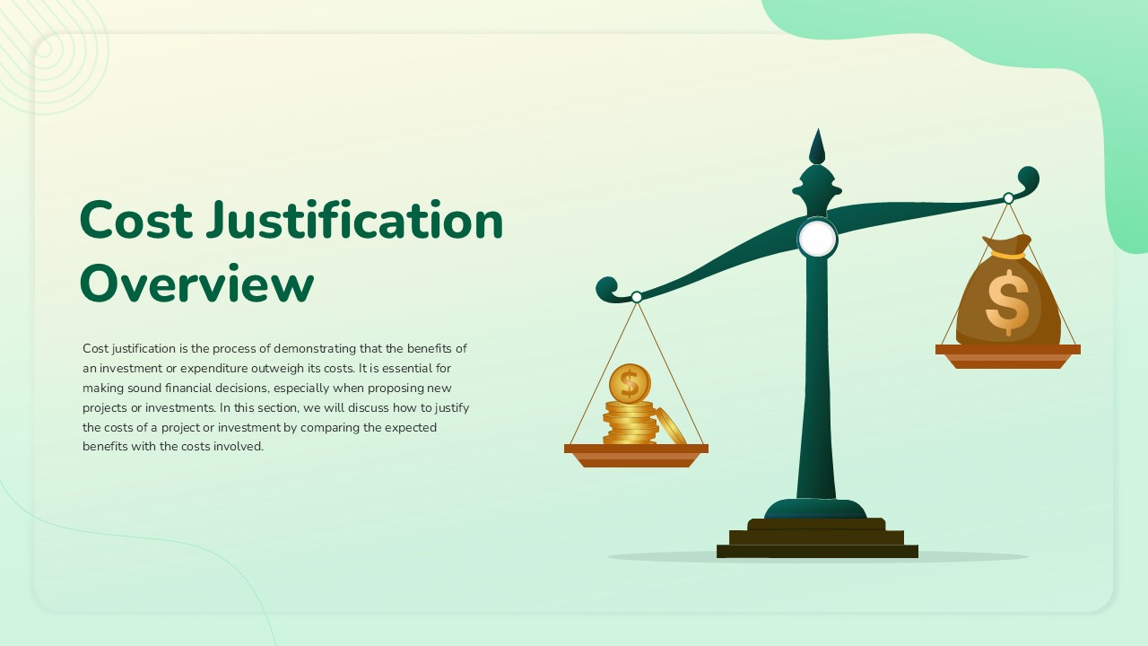 Cost Justification Overview Template for PowerPoint and Google Slides