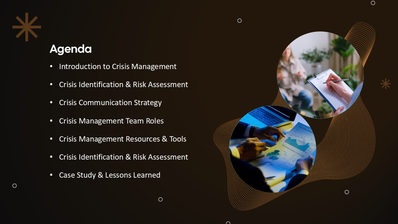 Crisis Management Plan Template Agenda PowerPoint and Google Slides