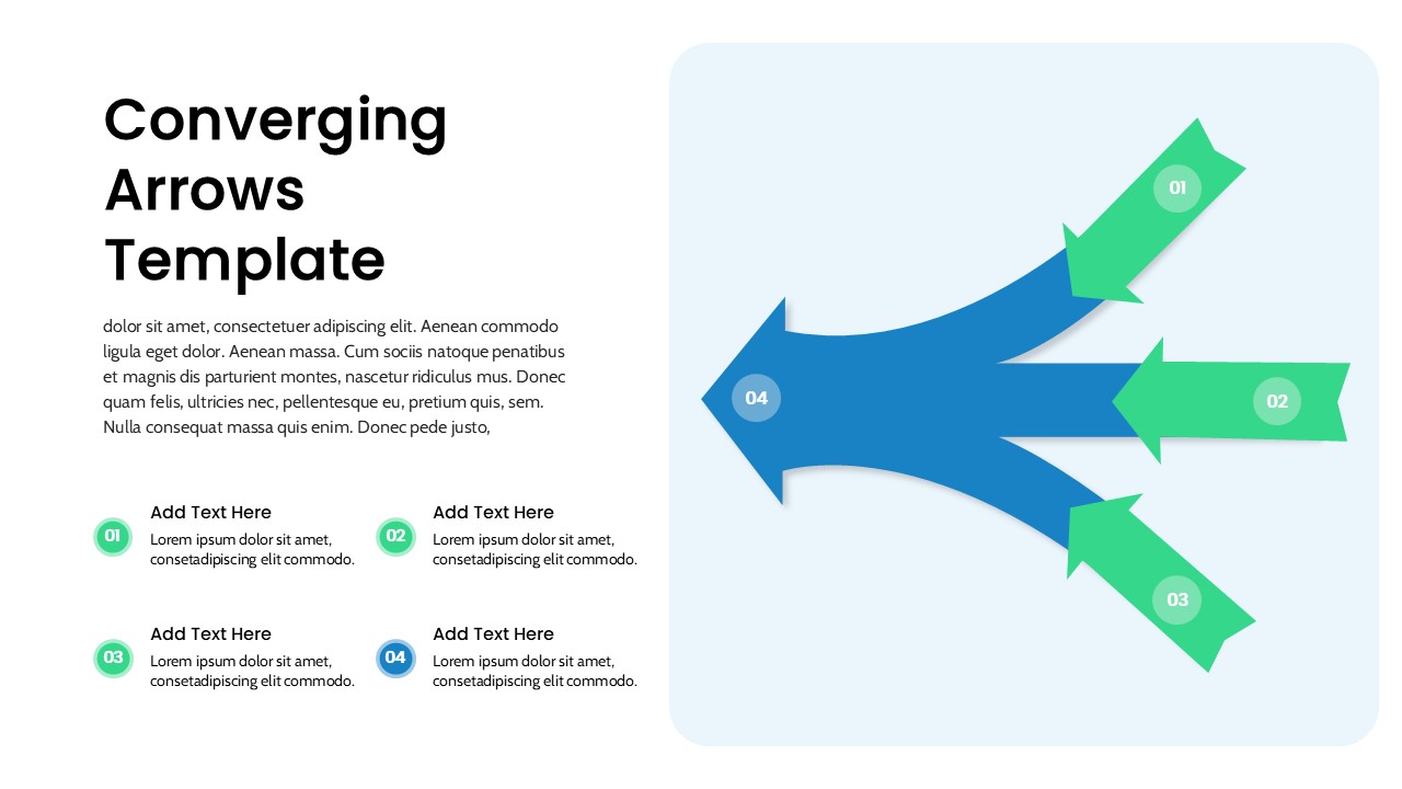Four-Step Converging Arrows Diagram for PowerPoint & Google Slides