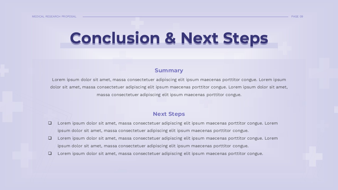 Medical Research Proposal Template Conclusion for PPT and Google Slides