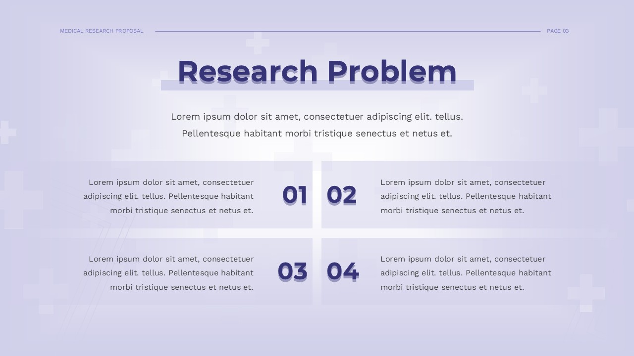 Medical Research Proposal Template Research Problem for PPT and Google Slides