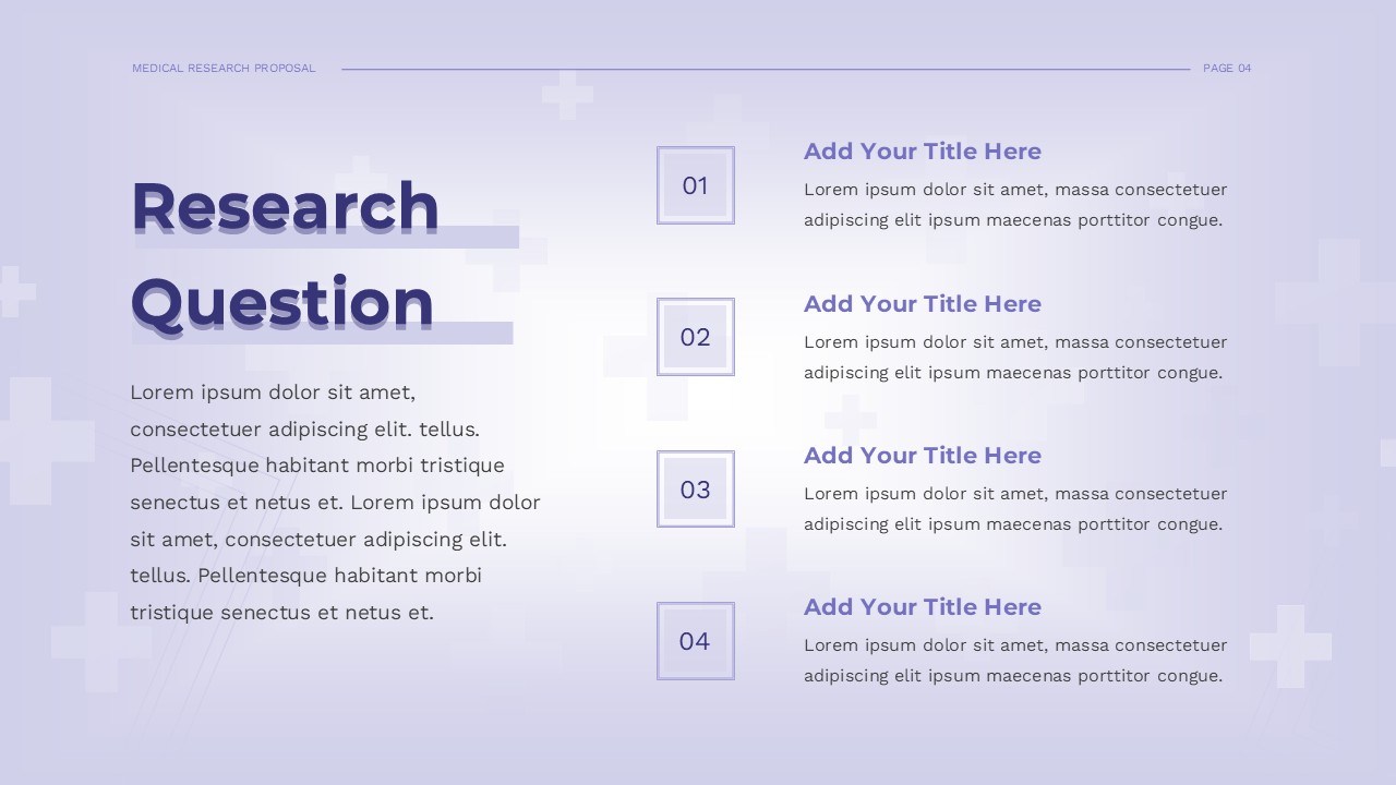 Medical Research Proposal Template Research Question for PPT and Google Slides