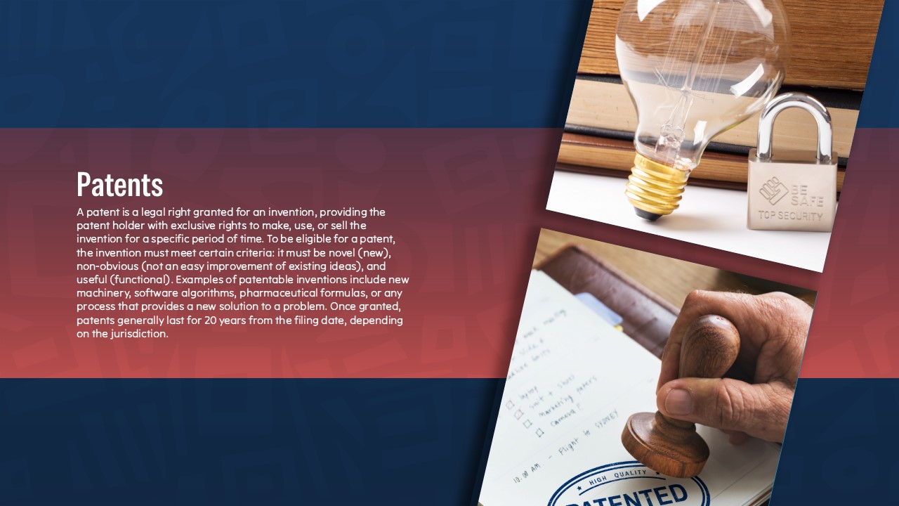 Patents Intellectual Property Rights Template PowerPoint and Google Slides
