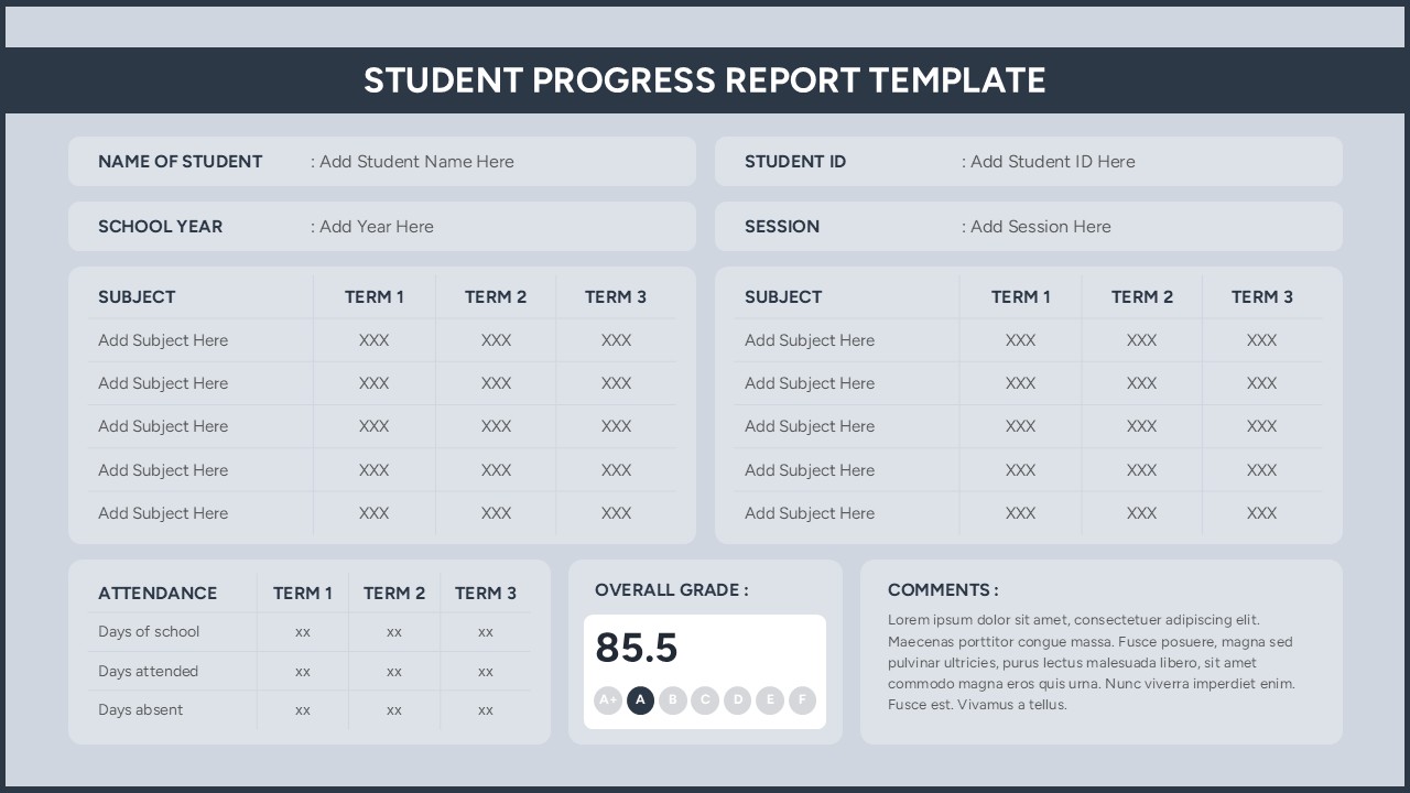 Student Progress Report Template for PowerPoint and Google Slides