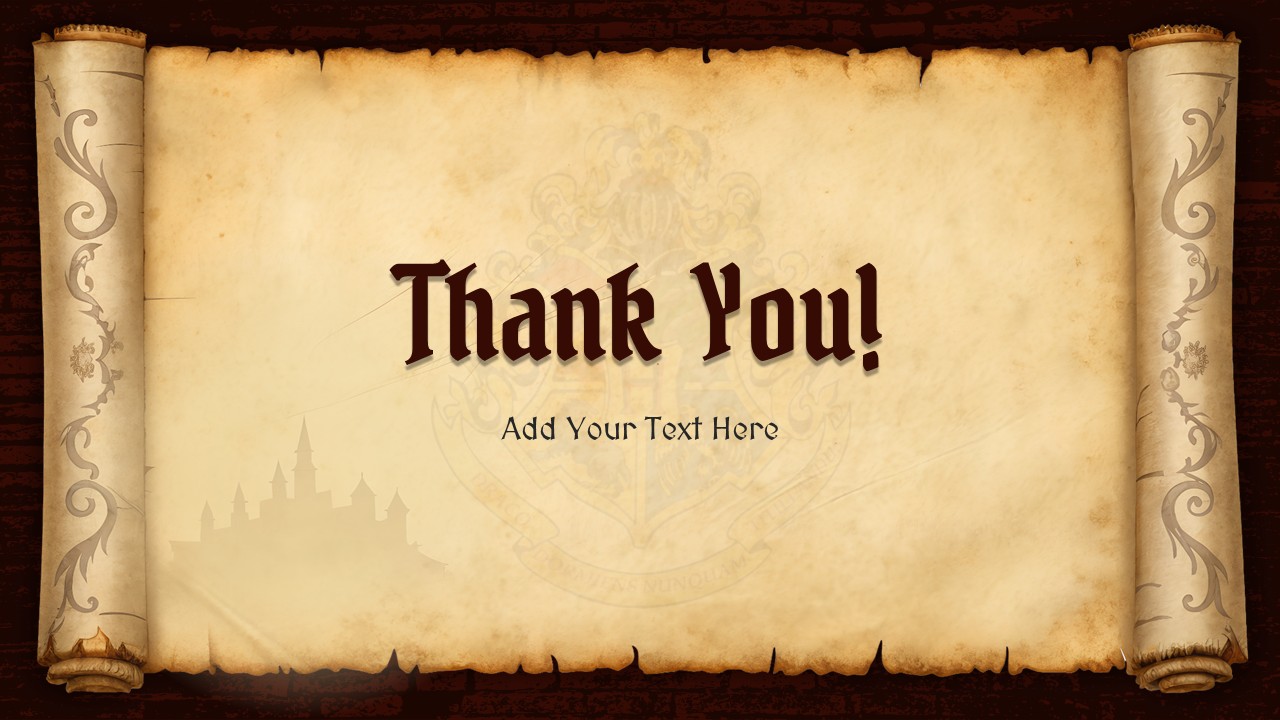Thank You Hogwarts Template For PowerPoint And Google Slides