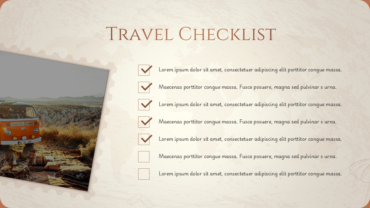 Travel Checklist PowerPoint And Google Slides Template