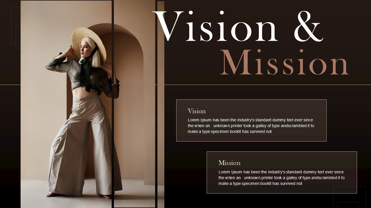 Vision and Mission Fashion Lookbook Template PowerPoint and Google Slides