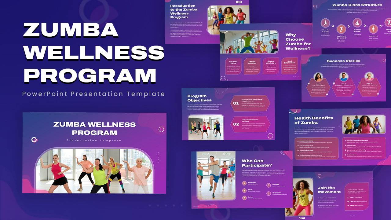 Zumba Wellness Program Template for PowerPoint and Google Slides